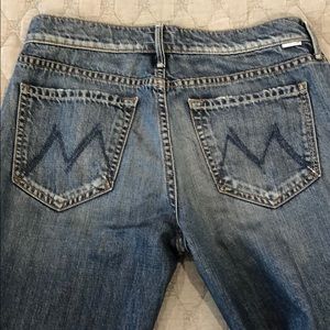 Mother raw hem jeans